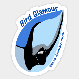 Blue Jay (Large Text) Sticker